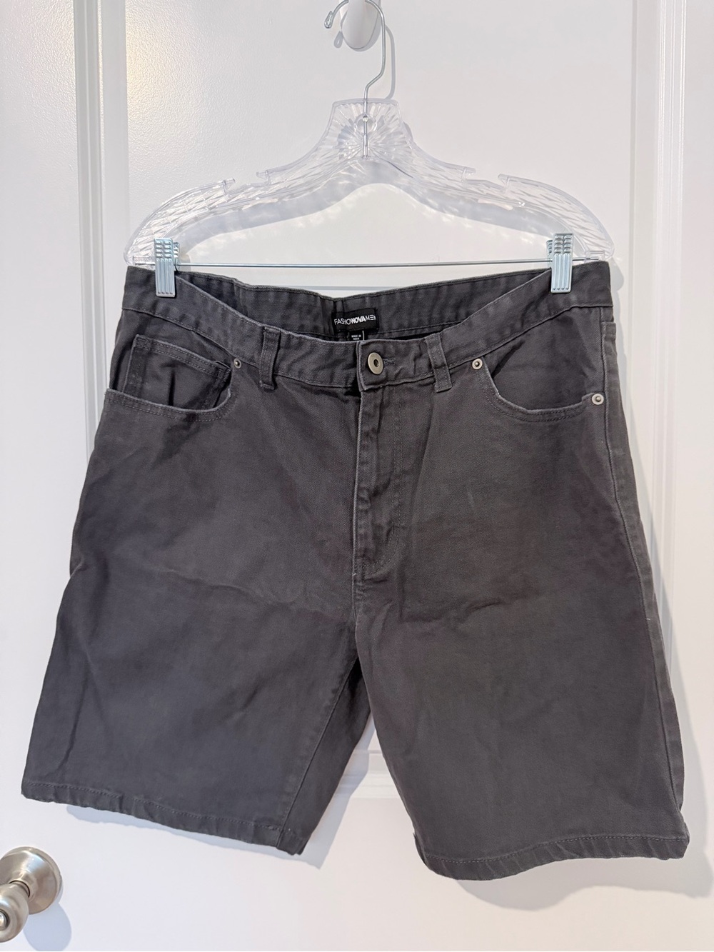 Fashion Nova Men's Charcoal Flat Front Shorts